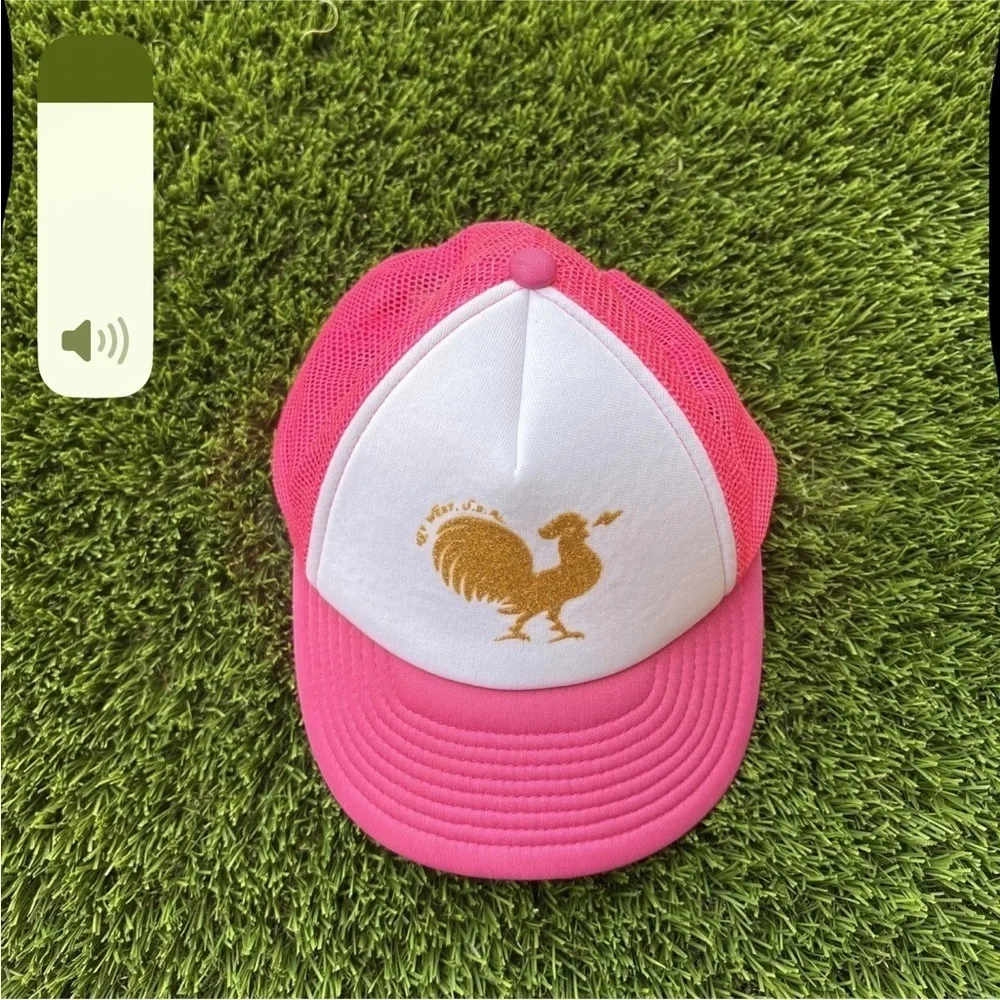 Hot Pink Tucker's Provisions Toddler Hat - Glitter Gold Rooster￼